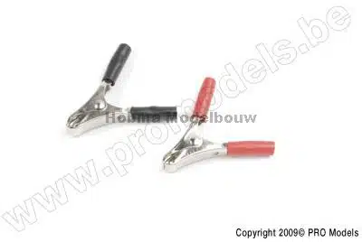 Batterijklem klein, Rood & Zwart (1set