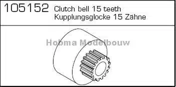 CV-10 Koppelingsklok 15 tands