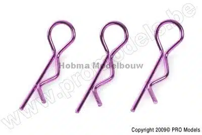 Carrosserie clipsen 1/8 "Purper", Larg