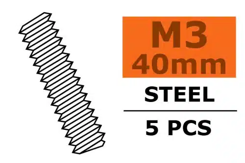 Draadstang, M3X40, Staal (5st)