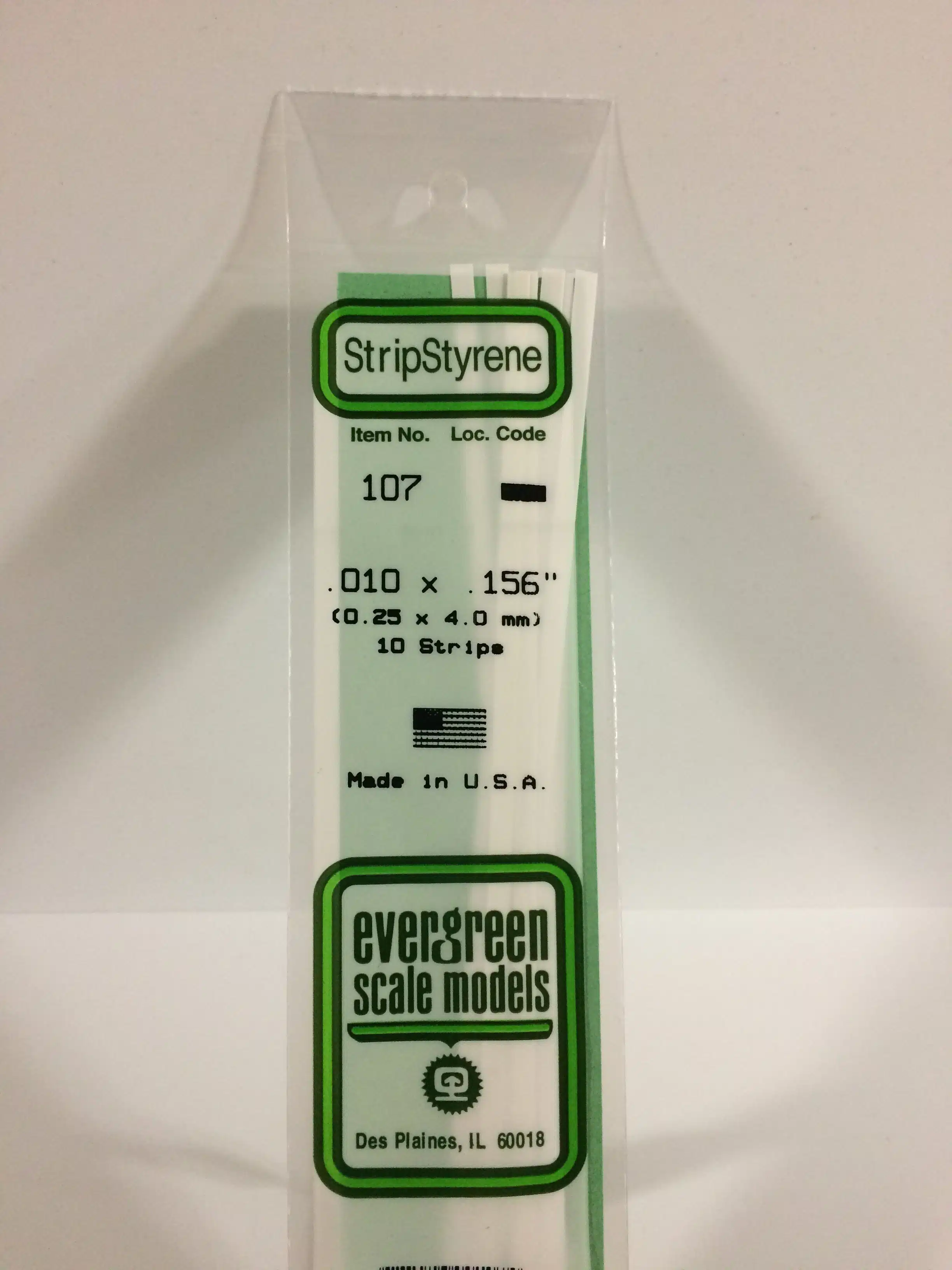 Evergreen 107 strip 0.25x4