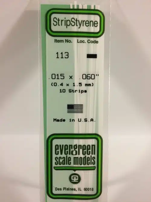 Evergreen 113 strip 0.4 x 1.5 mm