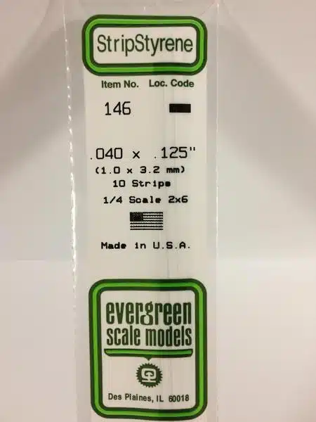 Evergreen 146 strip 1x3.2