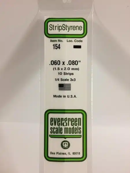 Evergreen 154 strip 355mm 1.5x2