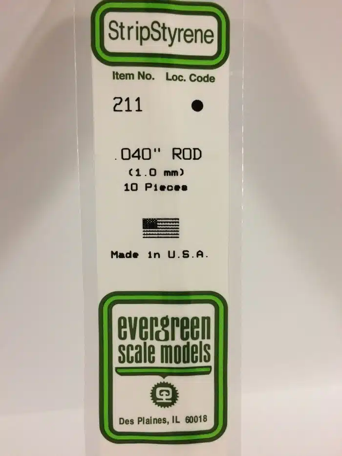 Evergreen 211 rond massief 1.0 mm