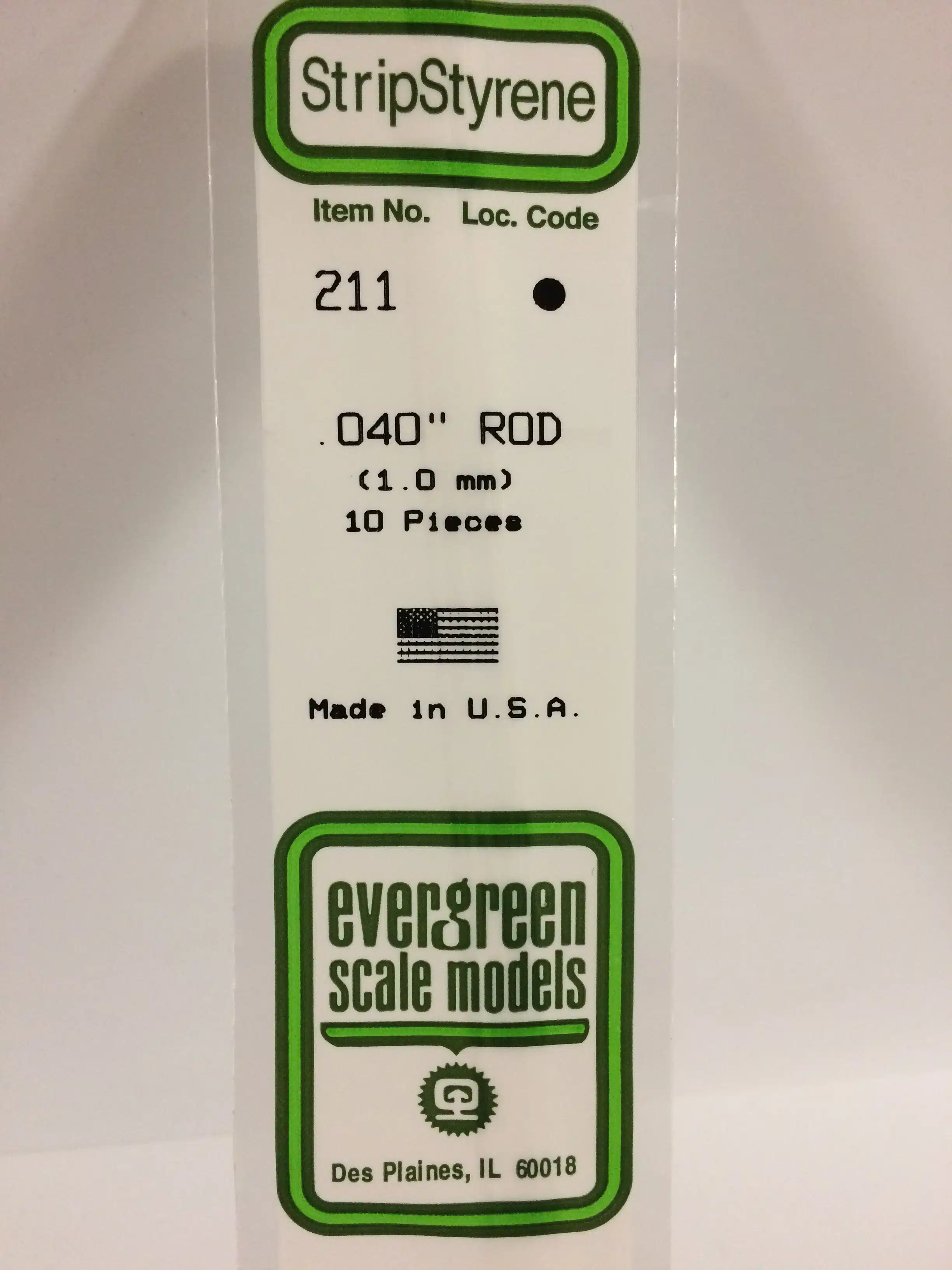 Evergreen 211 rond massief 1.0 mm