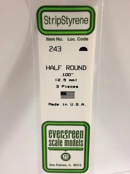 Evergreen 243 halfrond 355mm x 2.5mm