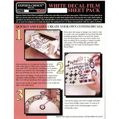Inkjet white decal