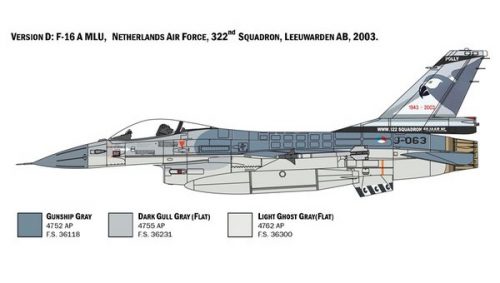 Italeri 2786 F-16A Fighting Falcon (incl. Nederlandse decals)