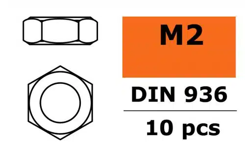 Lage zeskantmoer, M2, Gegalvaniseerd s