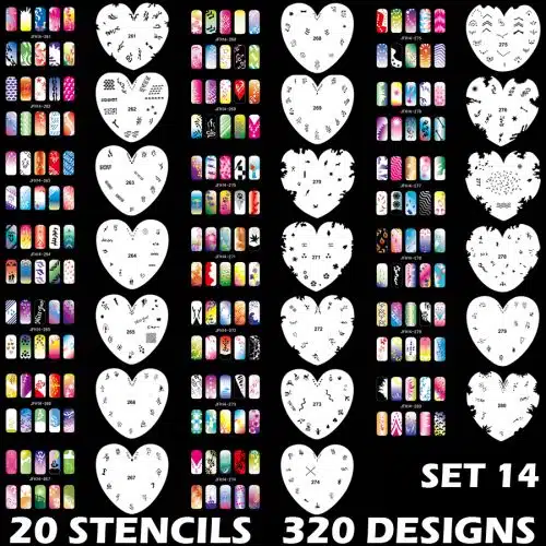 Nail stencil set B (20 pcs)