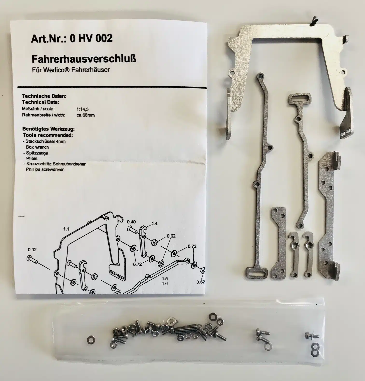 Osswald Modellbau 0 HV 002 Fahrerhausverschluss MAN, MB SK