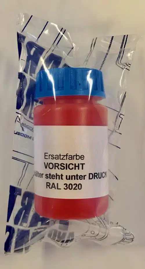 Pinselflasche mit Ersatzfarbe RAL 3020