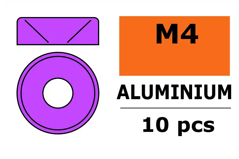 Sluitring M4 "Purper" voor verzonken s