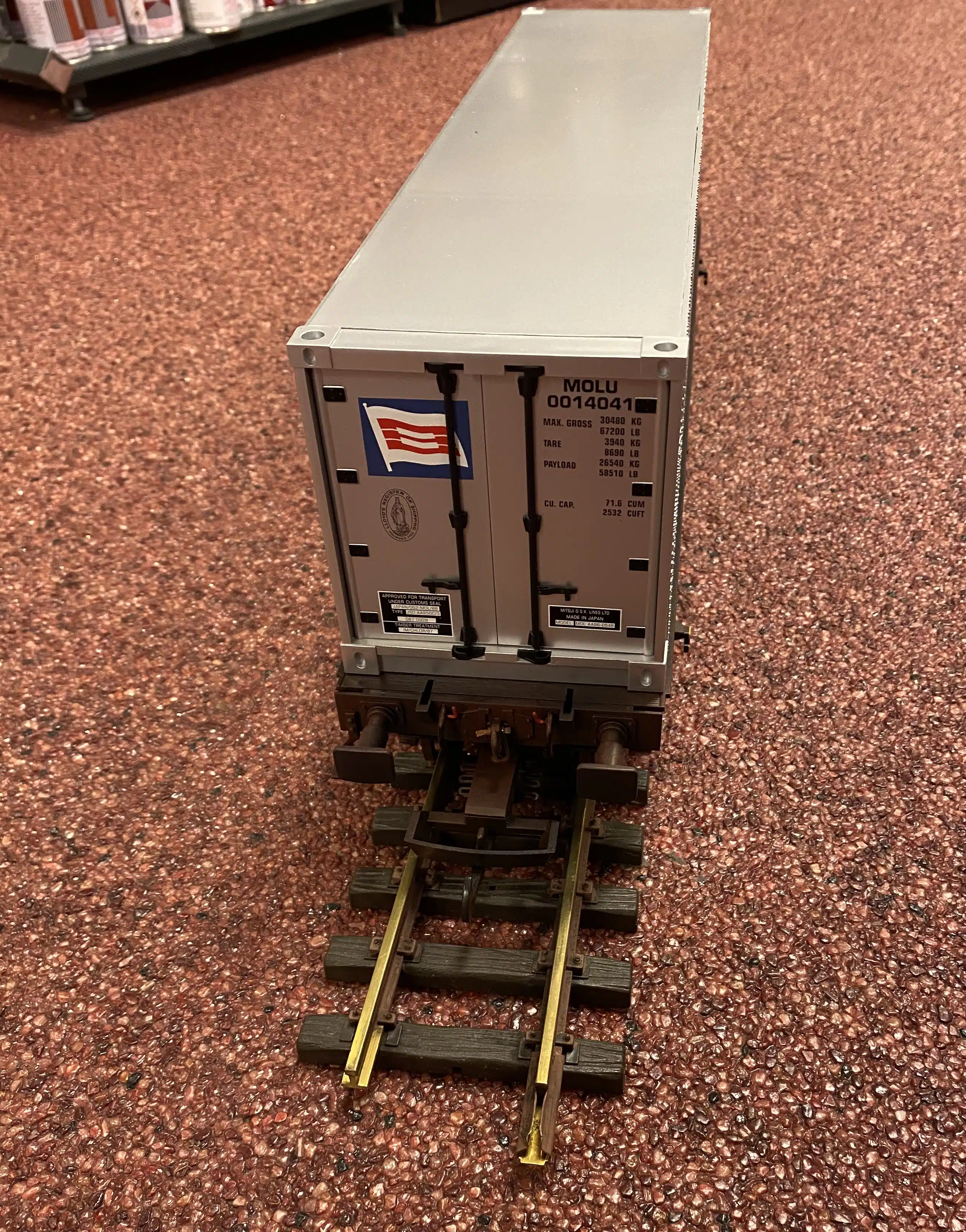 Stoom en Spoor Containerwagen NS Cargo 40 voet met container , voor de LGB baan