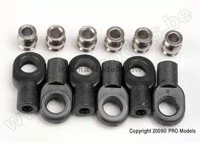 Traxxas 2742X Rod ends, short (6)/ hol