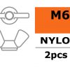 Vleugelmoer, M6, Nylon (2st)