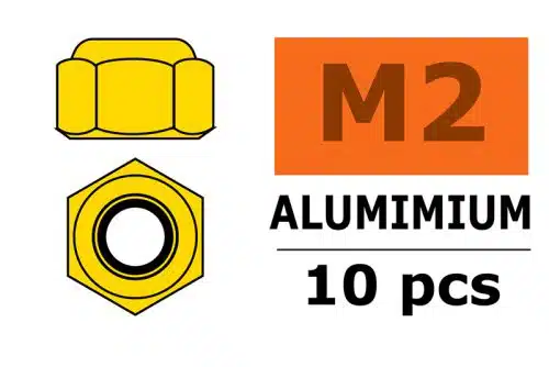 Zelfborgende zeskantmoer M2 "Gold", Al