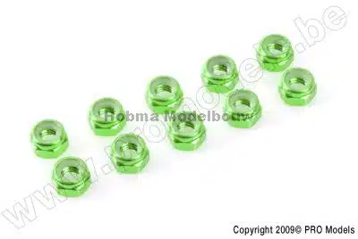 Zelfborgende zeskantmoer M3 "Green", A