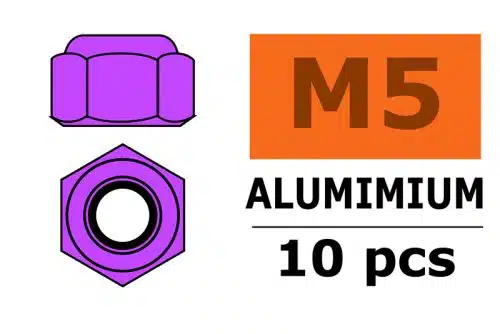 Zelfborgende zeskantmoer M5 "Purple",