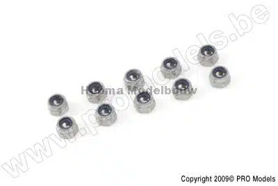 Zelfborgende zeskantmoer, M5, Inox (10