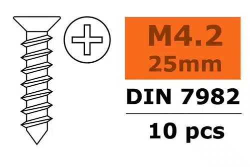 Zelftappende verzinkschroef, 4,2X25, G
