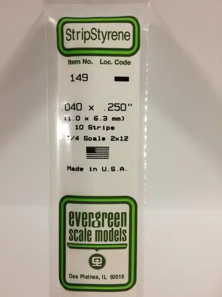 evergreen 149 strip 1x6.4