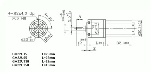 servonaut gm22U15 Planetengetriebe12V-15U/min