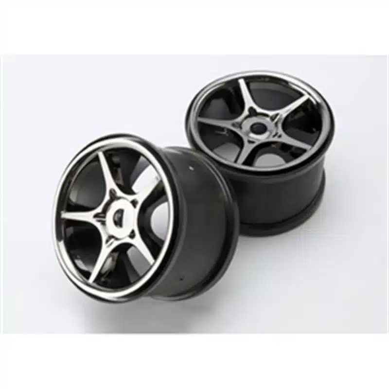 traxxas 5372 Wheels, Gemini 3.8" (black chrome) (2)