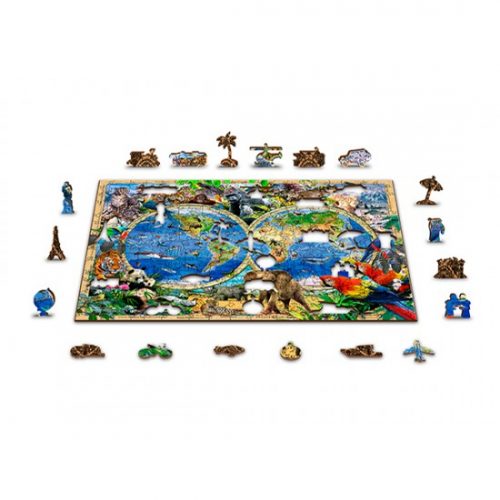 Wooden Puzzle TR0014-XL Animal Kingdom Map XL 600 Stukjes