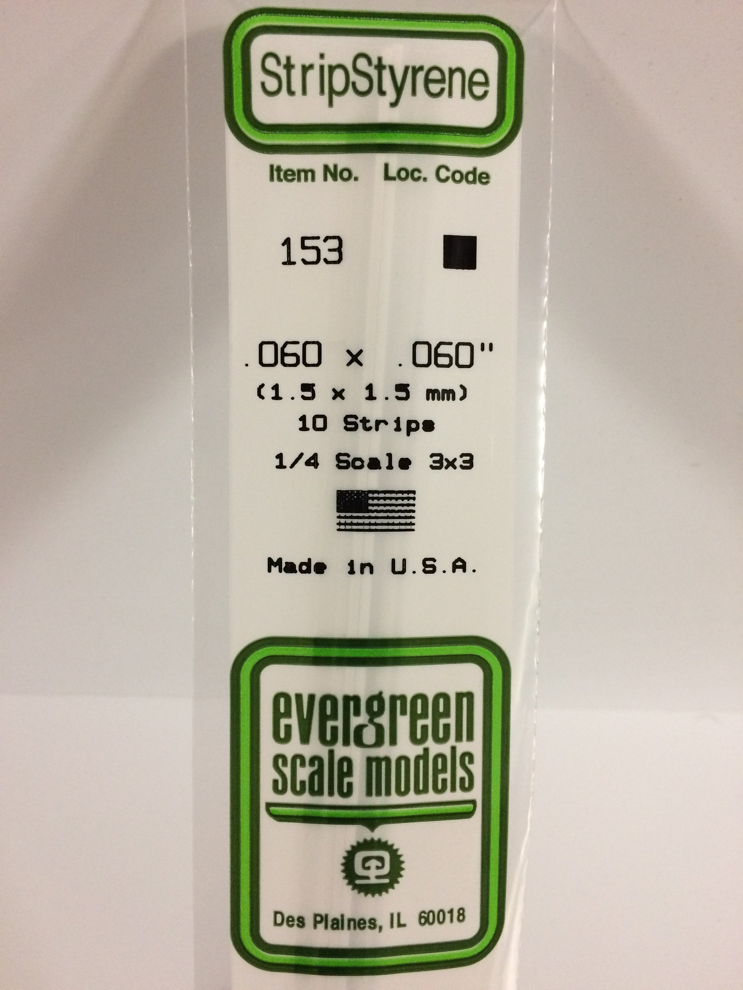 evergreen 153 strip 1.5x1.5 10 st
