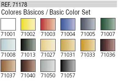 vallejo 71178 MODEL AIR BASIC SET 16PCS