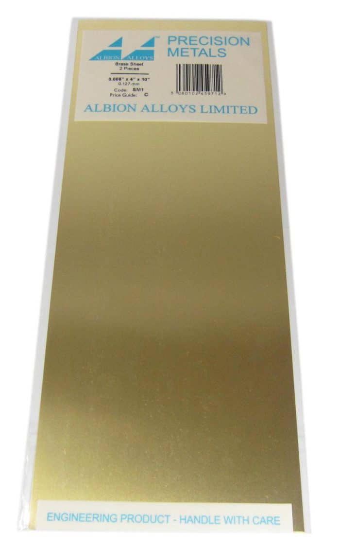 Albion SM 1 M MESSINGPLAAT 0,12 mm x 100 mm x 250 mm 2 st