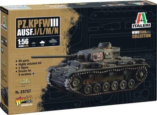 Italeri 25757 Pz. Kpfw. III Ausf. J/L/M/N - WWII - Tank met 4 Bouwopties