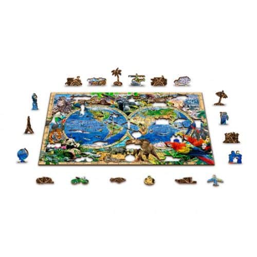 Wooden Puzzel TR0014-L Animal Kingdom Map L 300 Stukjes