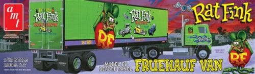 AMT 1292 Fruehauf Beaded van Trailer Hauler - Rat Fink Ford C600