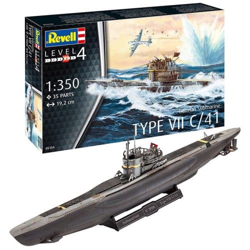 Revell 65154 german submarine TYPE VII C/41 incl lijm verf kwastje