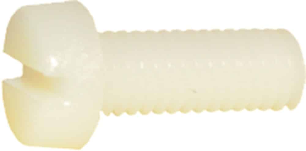 Cilinder bout met zaagsleuf nylon M 6 x 20 mm 5 st