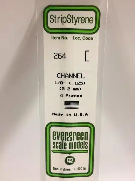 Evergreen 0264 U-profiel 355mm x 3,2mm