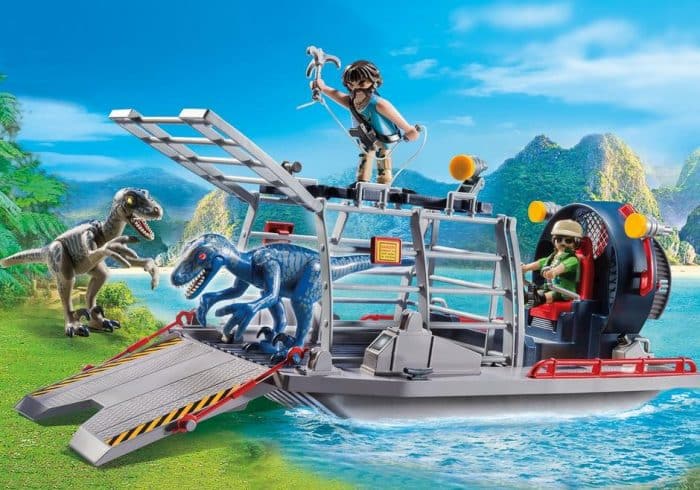 Playmobil 9433 Luchtkussenboot met dinokooi