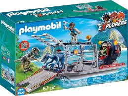 Playmobil 9433 Luchtkussenboot met dinokooi