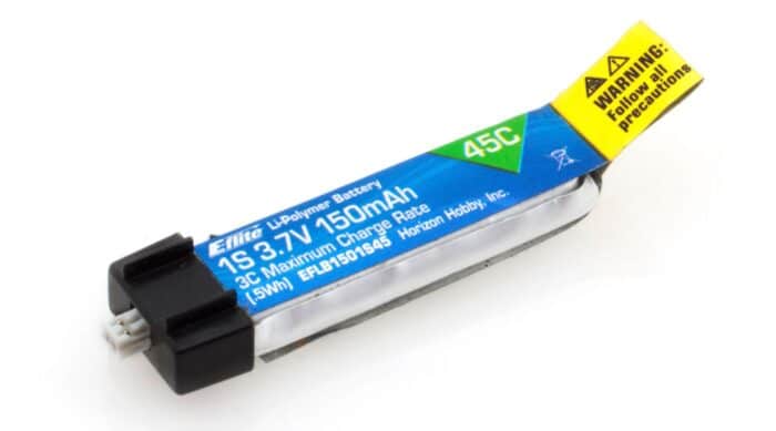 E Flite 150 mAH 3.7v 1S 45C lipo batterij