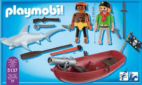 Playmobil 5137 Piratenroeiboot met hammerhaai