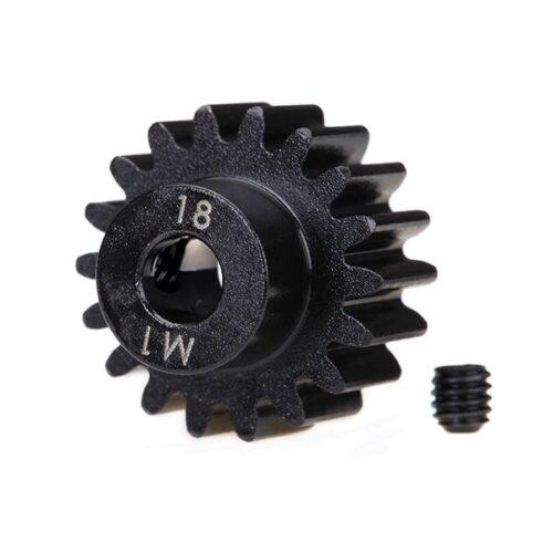 Traxxas 6491R Gear, 18-T Pinion (Machined) (1.0 Metric Pitch) (Fits 5mm Shaft)/ Set Screw