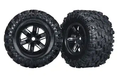 Traxxas 7772A X Maxx Tires And Wheels Black Chrome