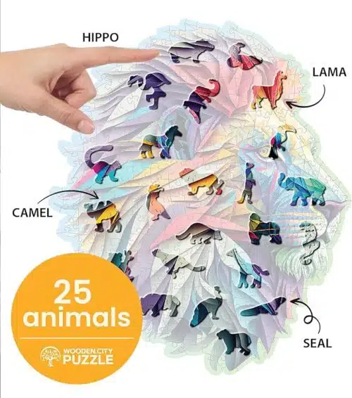 Wooden Puzzel Modern Lion 250 st