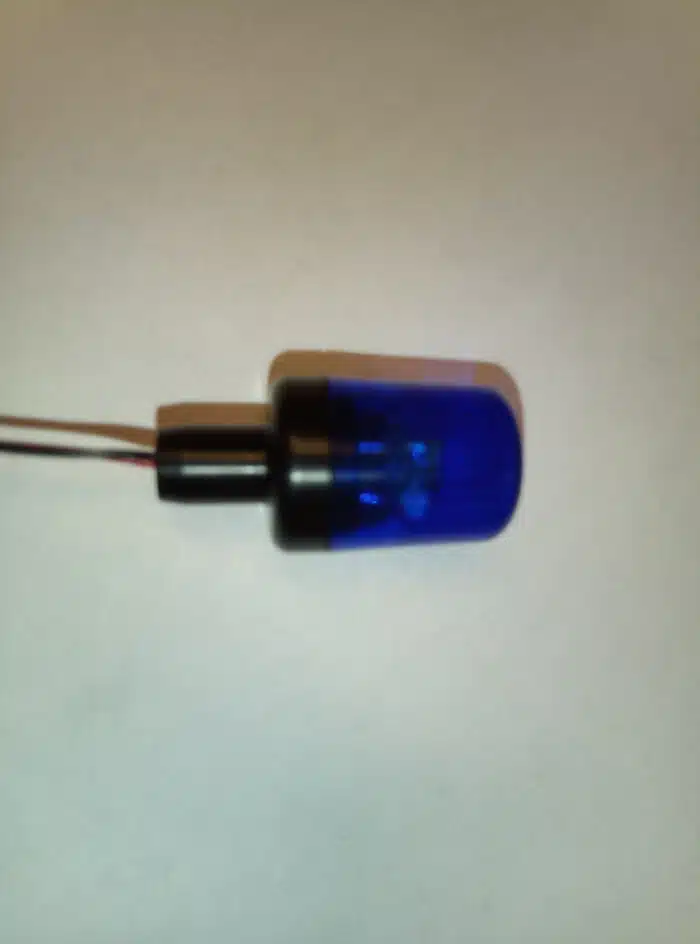 Pistenking Zwaailicht 4-12V Blauw cilinder Buis bevestiging P/S