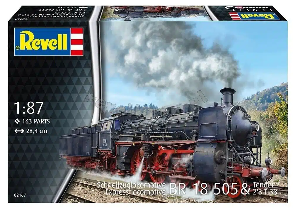 Revell 62167 Baureihe 18 505 & Tender 2'3' T 38 - Stoomlocomotief incl lijm verf kwastje