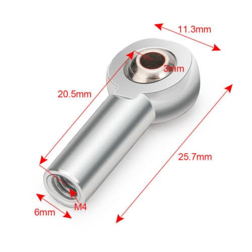 kogel link Aluminium M4 as 4mm 2 stuks