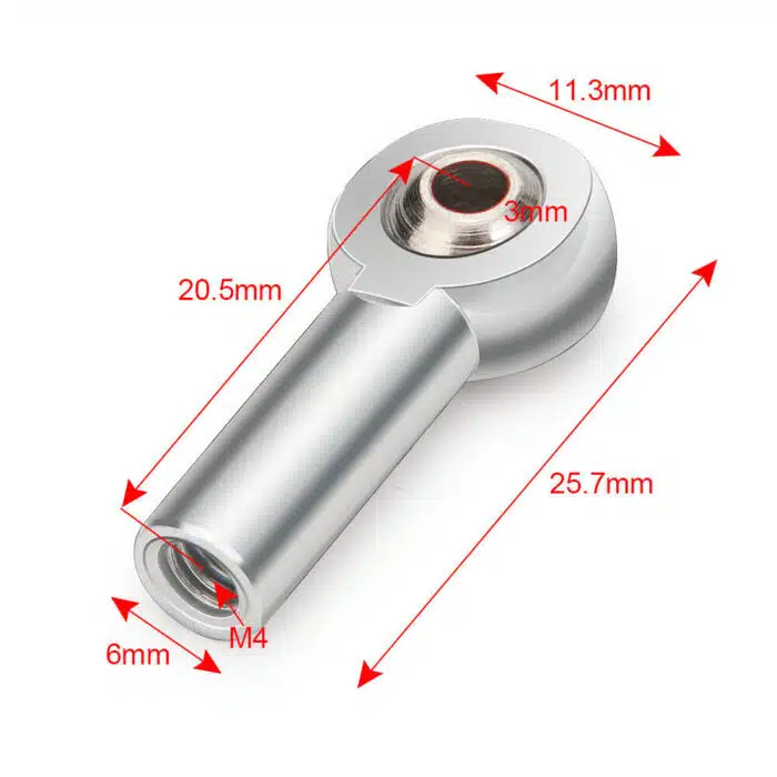 kogel link Aluminium M4 as 4mm 2 stuks